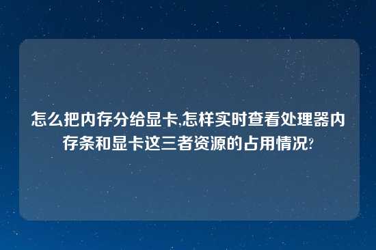 怎么把内存分给显卡,怎样实时查看处理器内存条和显卡这三者资源的占用情况?