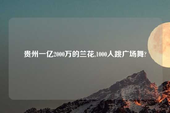 贵州一亿2000万的兰花,1000人跳广场舞?