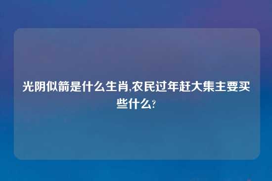 光阴似箭是什么生肖,农民过年赶大集主要买些什么?