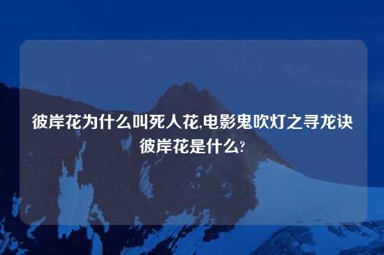 彼岸花为什么叫死人花,电影鬼吹灯之寻龙诀彼岸花是什么?