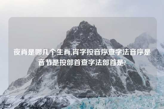 夜肖是哪几个生肖,宵字按音序查字法音序是音节是按部首查字法部首是?