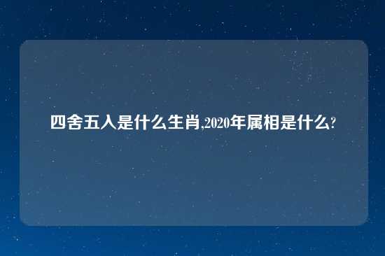 四舍五入是什么生肖,2020年属相是什么?