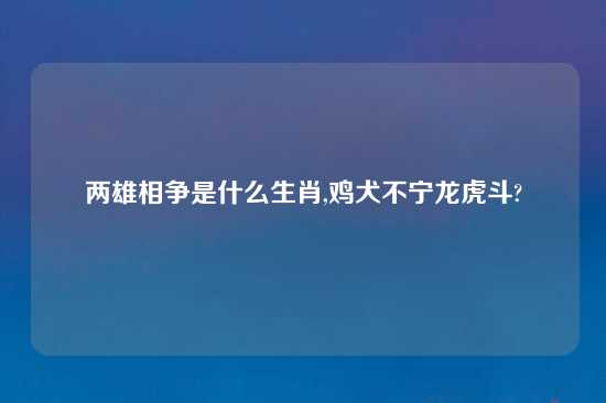 两雄相争是什么生肖,鸡犬不宁龙虎斗?