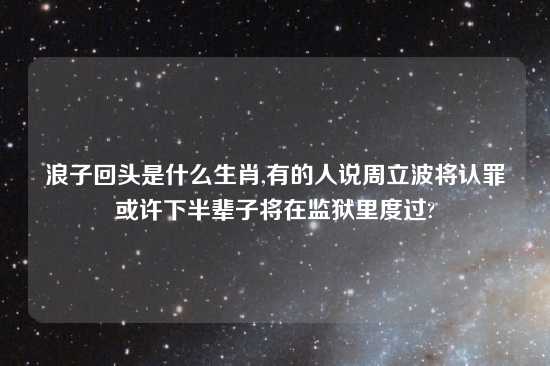 浪子回头是什么生肖,有的人说周立波将认罪或许下半辈子将在监狱里度过?