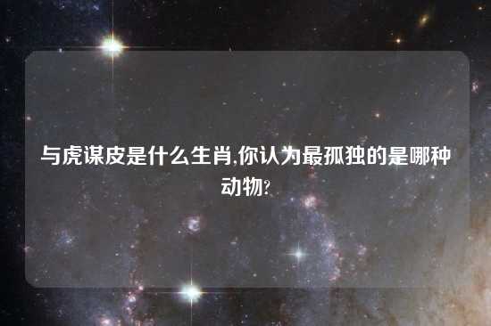 与虎谋皮是什么生肖,你认为最孤独的是哪种动物?