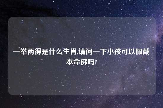 一举两得是什么生肖,请问一下小孩可以佩戴本命佛吗?