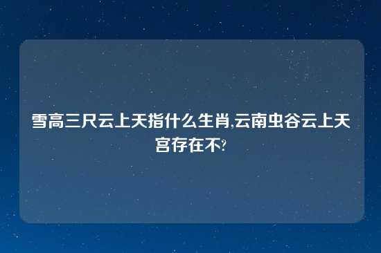 雪高三尺云上天指什么生肖,云南虫谷云上天宫存在不?