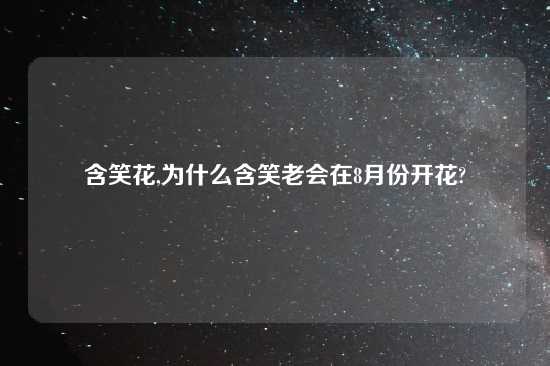 含笑花,为什么含笑老会在8月份开花?