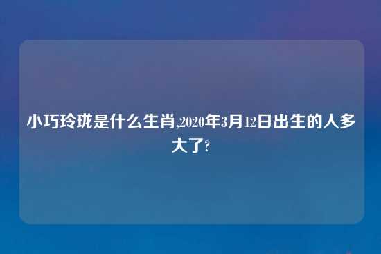 小巧玲珑是什么生肖,2020年3月12日出生的人多大了?