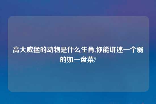 高大威猛的动物是什么生肖,你能讲述一个弱的如一盘菜?