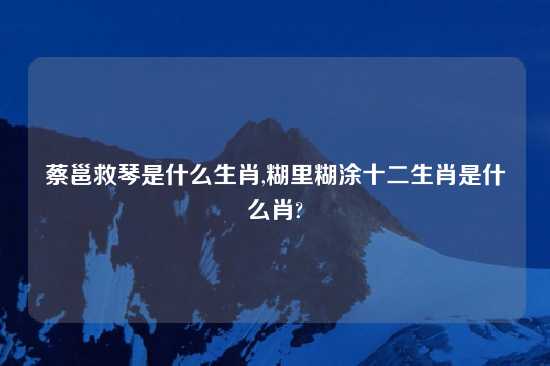 蔡邕救琴是什么生肖,糊里糊涂十二生肖是什么肖?