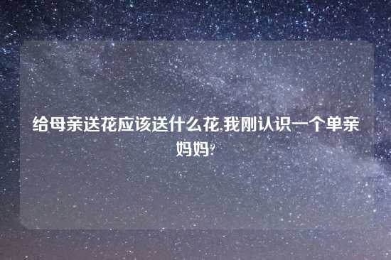 给母亲送花应该送什么花,我刚认识一个单亲妈妈?