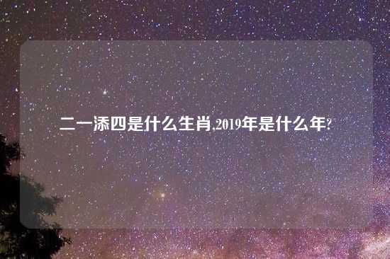 二一添四是什么生肖,2019年是什么年?