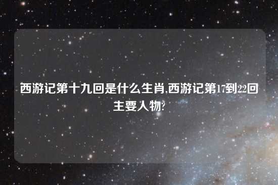 西游记第十九回是什么生肖,西游记第17到22回主要人物?