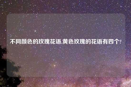 不同颜色的玫瑰花语,黄色玫瑰的花语有四个?