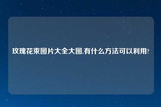 玫瑰花束图片大全大图,有什么方法可以利用?