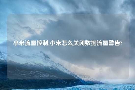 小米流量控制,小米怎么关闭数据流量警告?