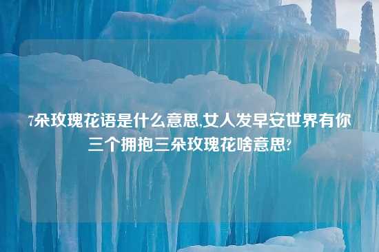 7朵玫瑰花语是什么意思,女人发早安世界有你三个拥抱三朵玫瑰花啥意思?