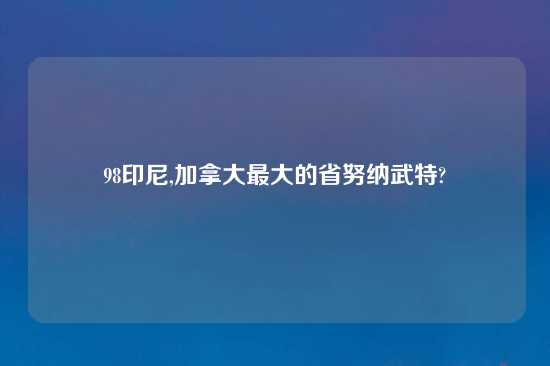 98印尼,加拿大最大的省努纳武特?