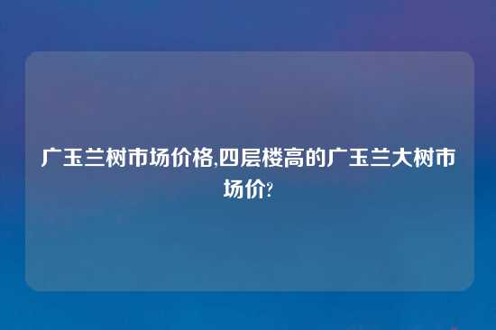 广玉兰树市场价格,四层楼高的广玉兰大树市场价?