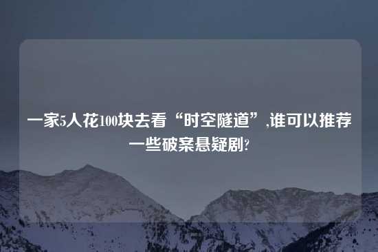 一家5人花100块去看“时空隧道”,谁可以推荐一些破案悬疑剧?