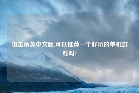 狙击精英中文版,可以推荐一个好玩的单机游戏吗?