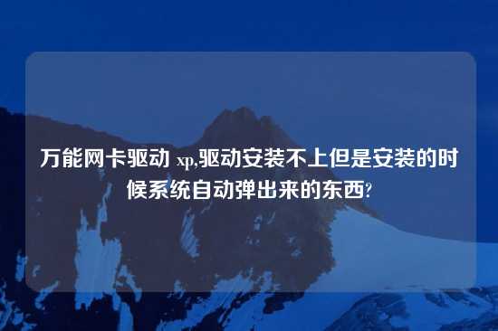 万能网卡驱动 xp,驱动安装不上但是安装的时候系统自动弹出来的东西?