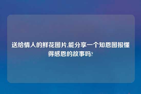 送给情人的鲜花图片,能分享一个知恩图报懂得感恩的故事吗?