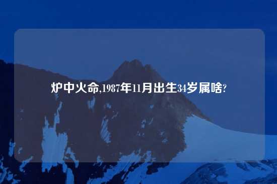 炉中火命,1987年11月出生34岁属啥?