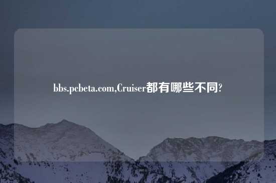 bbs.pcbeta.com,Cruiser都有哪些不同?