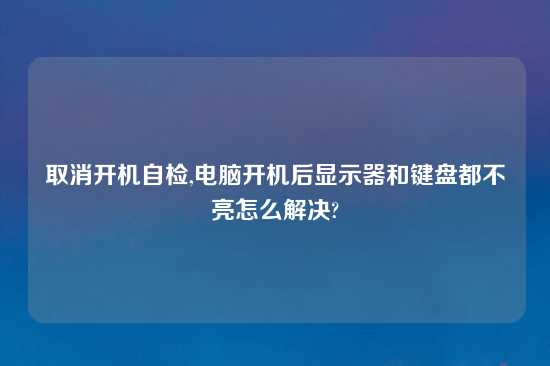 取消开机自检,电脑开机后显示器和键盘都不亮怎么解决?