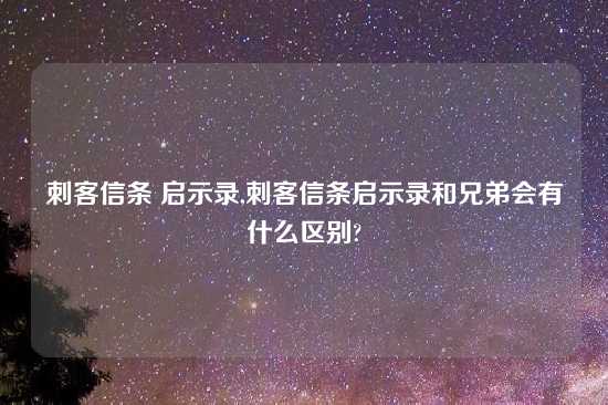 刺客信条 启示录,刺客信条启示录和兄弟会有什么区别?