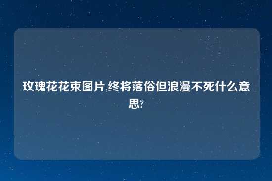 玫瑰花花束图片,终将落俗但浪漫不死什么意思?