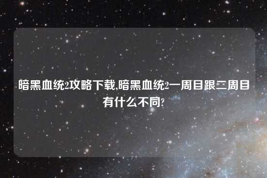 暗黑血统2攻略怎么玩,暗黑血统2一周目跟二周目有什么不同?