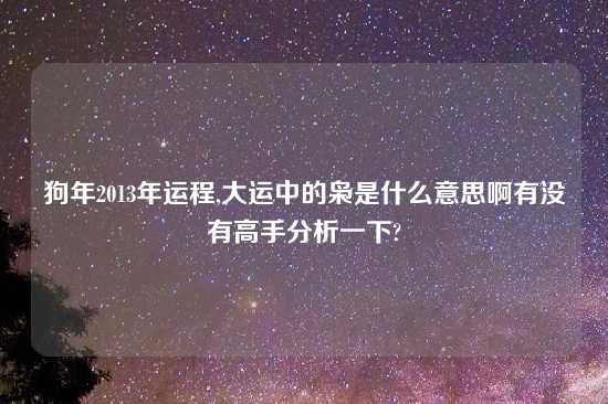 狗年2013年运程,大运中的枭是什么意思啊有没有高手分析一下?