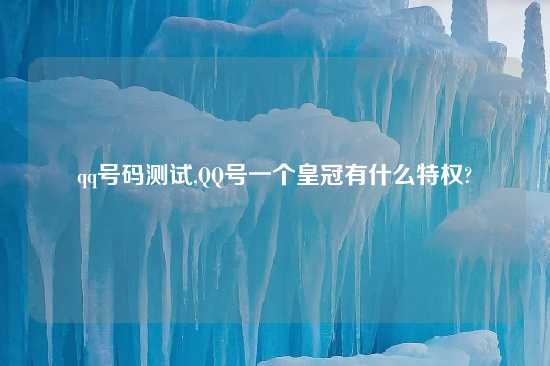 qq号码测试,QQ号一个皇冠有什么特权?