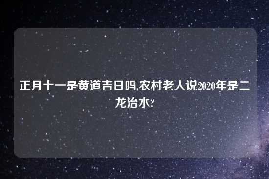 正月十一是黄道吉日吗,农村老人说2020年是二龙治水?