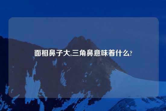 面相鼻子大,三角鼻意味着什么?