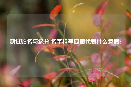 测试姓名与缘分,名字相差四画代表什么意思?