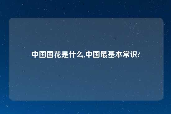 中国国花是什么,中国最基本常识?