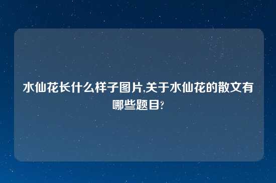 水仙花长什么样子图片,关于水仙花的散文有哪些题目?