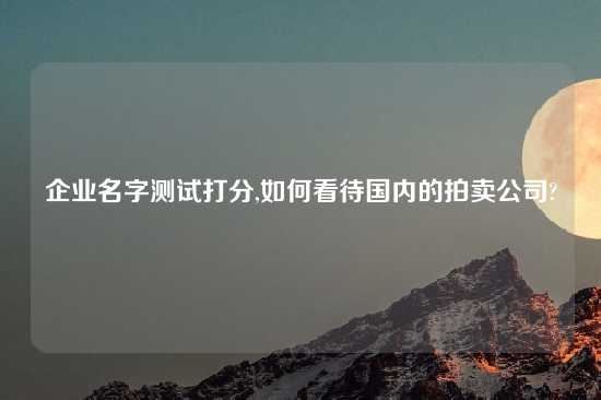 企业名字测试打分,如何看待国内的拍卖公司?