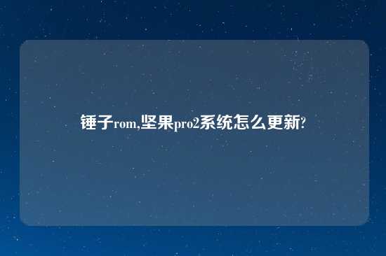 锤子rom,坚果pro2系统怎么更新?