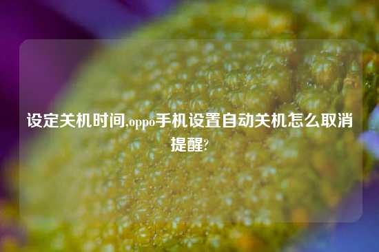 设定关机时间,oppo手机设置自动关机怎么取消提醒?