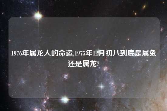 1976年属龙人的命运,1975年12月初八到底是属兔还是属龙?