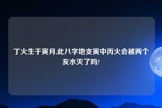 丁火生于寅月,此八字地支寅中丙火会被两个亥水灭了吗?