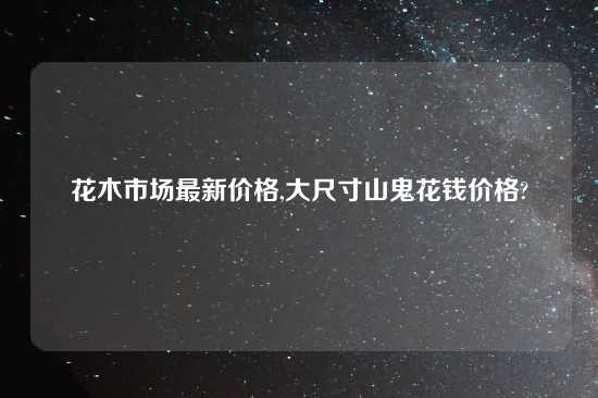 花木市场最新价格,大尺寸山鬼花钱价格?