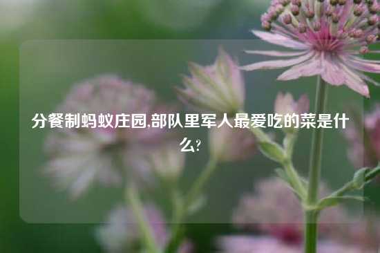 分餐制蚂蚁庄园,部队里军人最爱吃的菜是什么?