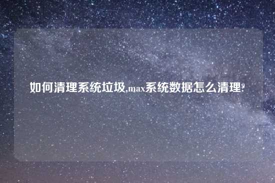 如何清理系统垃圾,max系统数据怎么清理?