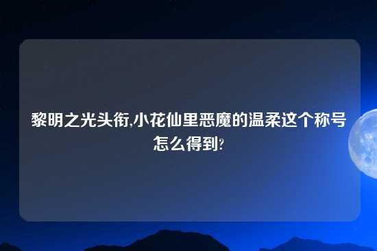 黎明之光头衔,小花仙里恶魔的温柔这个称号怎么得到?